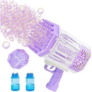 69 Holes Bubble Machine Gun Purple Light Toy Gift for Birthday Wedding